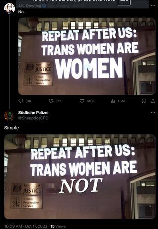 An anti-trans image created and posted by Detective Shawn Popow; Source: X