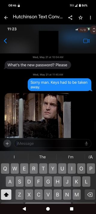 message screenshot