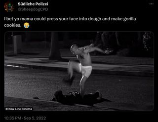 Violent image from American History X depicting white supremacist violence; Source: X